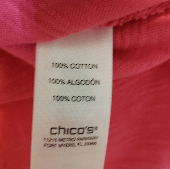 Chico's (Lot of 3) Summer Tops Size 0 Pink Blue & White Coral Machine Wash - Picture 16 of 16